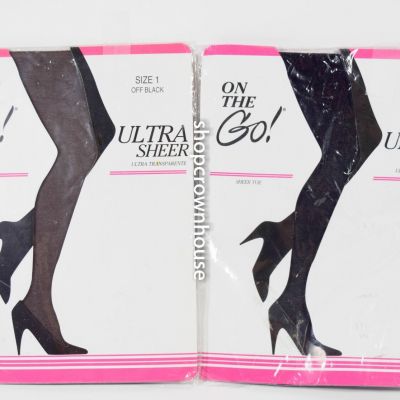 2 Women's On The Go! Ultra Sheer Pantyhose VARIETY Ultra Sheer Toe Size: 1